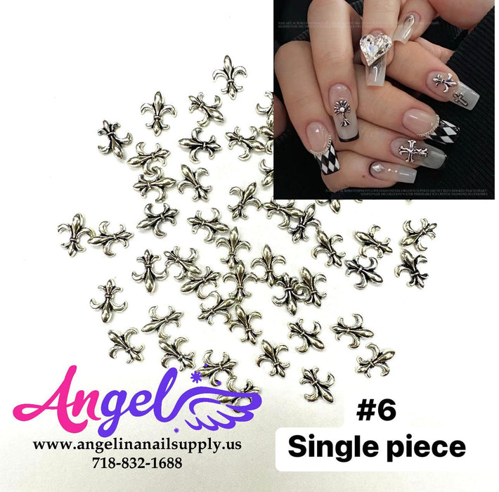 Cross Ancient Gold & Silver Nail Charm - Angelina Nail Supply NYC