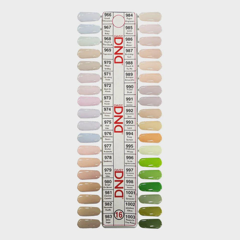 DND16 Collection 16 Retro Earth-Scape (Full Set 36 Colors 966 - 1003) - Angelina Nail Supply NYC