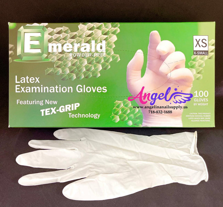 Emerald Latex Glove - Powder Free - Angelina Nail Supply NYC