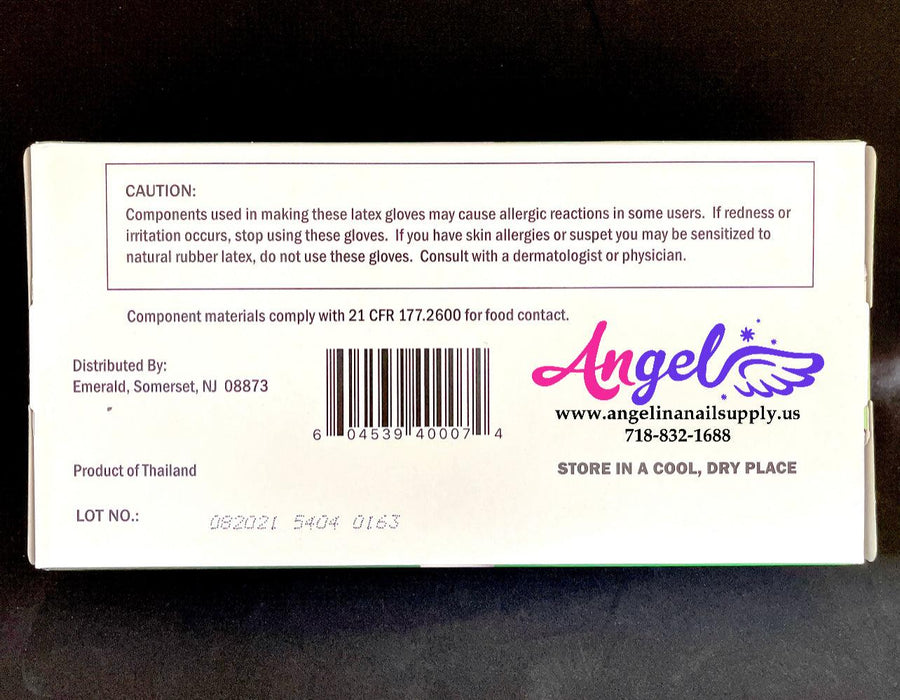 Emerald Latex Glove - Powder Free(Small - Case/10 boxes) - Angelina Nail Supply NYC