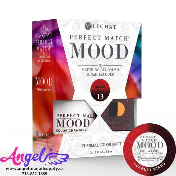 Lechat Mood Gel Duo 13 Scarlet Stars - Angelina Nail Supply NYC