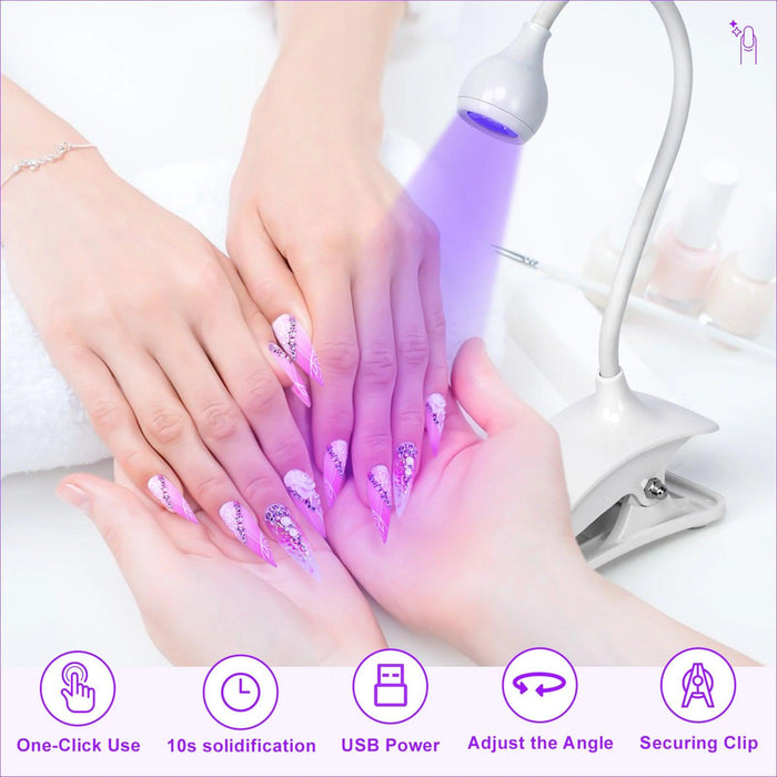 Mini Flexible Led UV Nail Lights Lamp for Press-On Nail - Angelina Nail Supply NYC