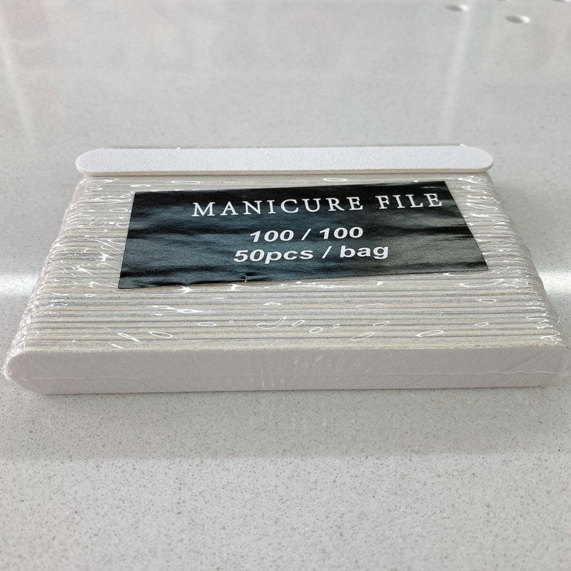 Nail File - Mini File White 100/100 Box/100bags - Angelina Nail Supply NYC
