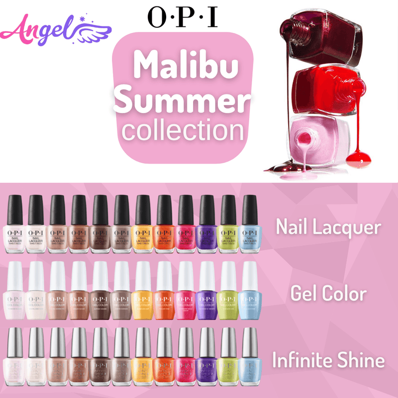 OPI Nail Lacquer - Malibu Collection 12 Colors | Summer 2021 - Angelina Nail Supply NYC