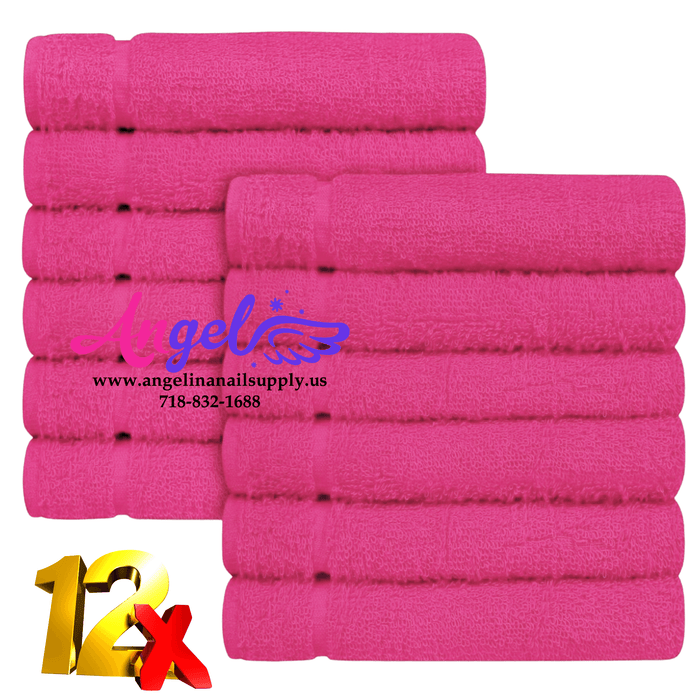 Pedicure Towel - Pink (Box of 144) - Angelina Nail Supply NYC