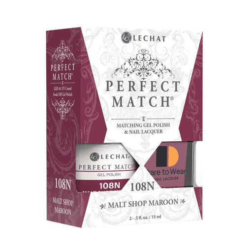 Perfect Match Gel Duo PMS 108N MALT SHOP MAROON - Angelina Nail Supply NYC