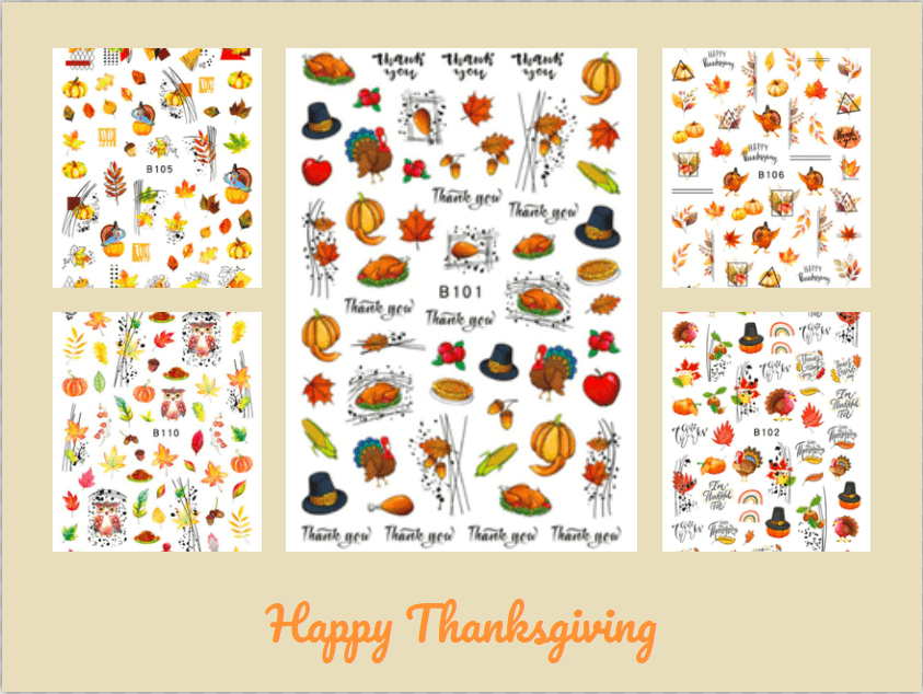 Sticker Thanksgiving - Angelina Nail Supply NYC