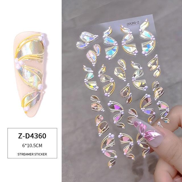 Sticker Unique Japanese Pearl Ribbon - Angelina Nail Supply NYC