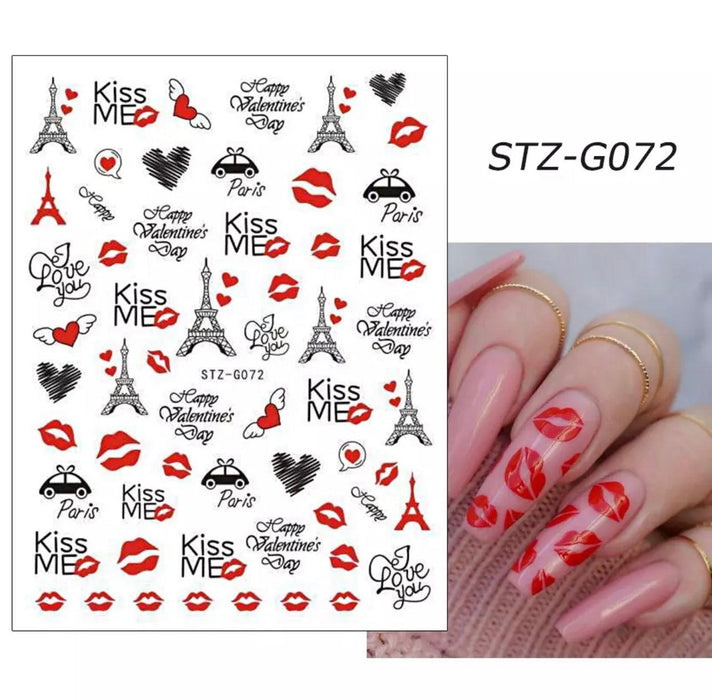 Sticker Valentine & Heart - Angelina Nail Supply NYC