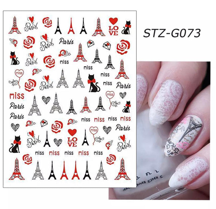 Sticker Valentine & Heart - Angelina Nail Supply NYC