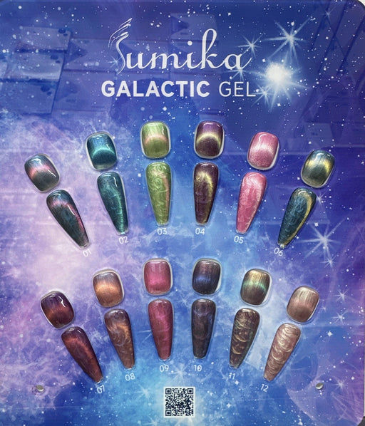 Sumika Galactic Set 12 Color 1 Base 1 Top 1 Magnets - Angelina Nail Supply NYC